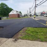 Asphalt paving on a road