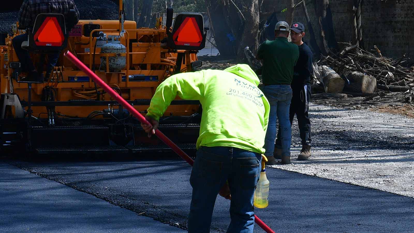 driveway paving contractors in action