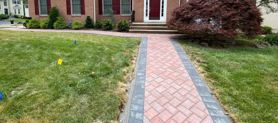 herringbone walkway paving