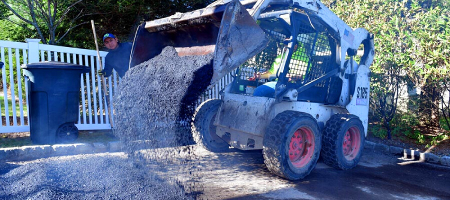 pouring asphalt