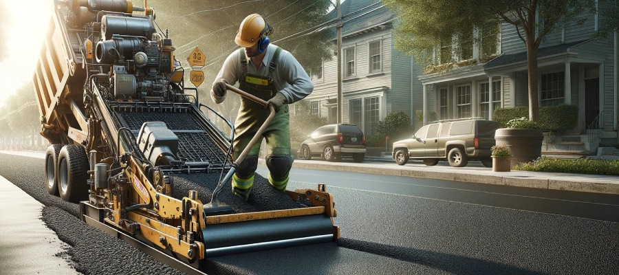 repaving asphalt