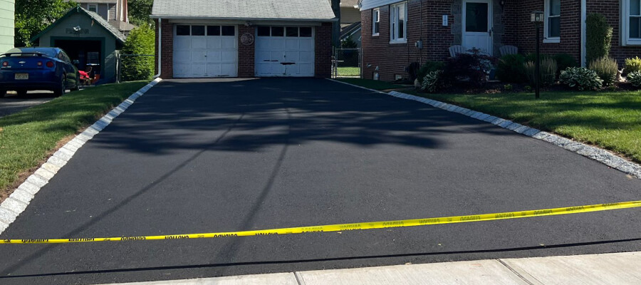 Blacktop driveway paving