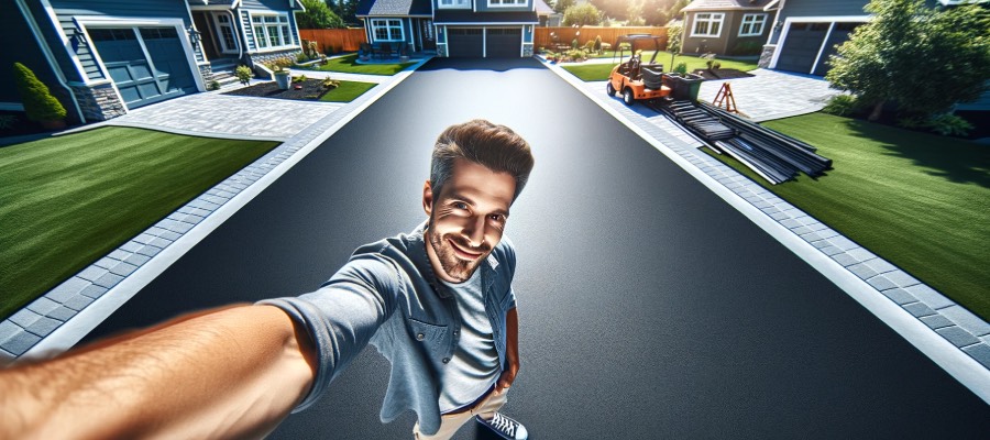 selfie on driveway