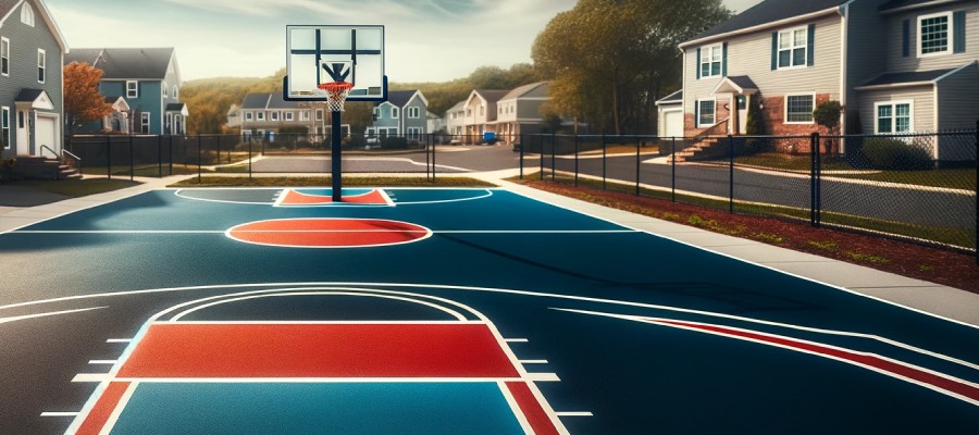 asphalt basketball court