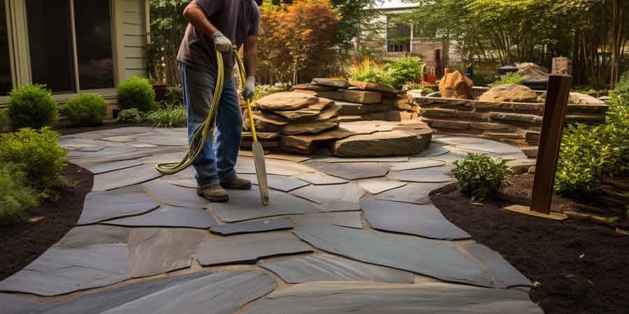 flagstone paving material