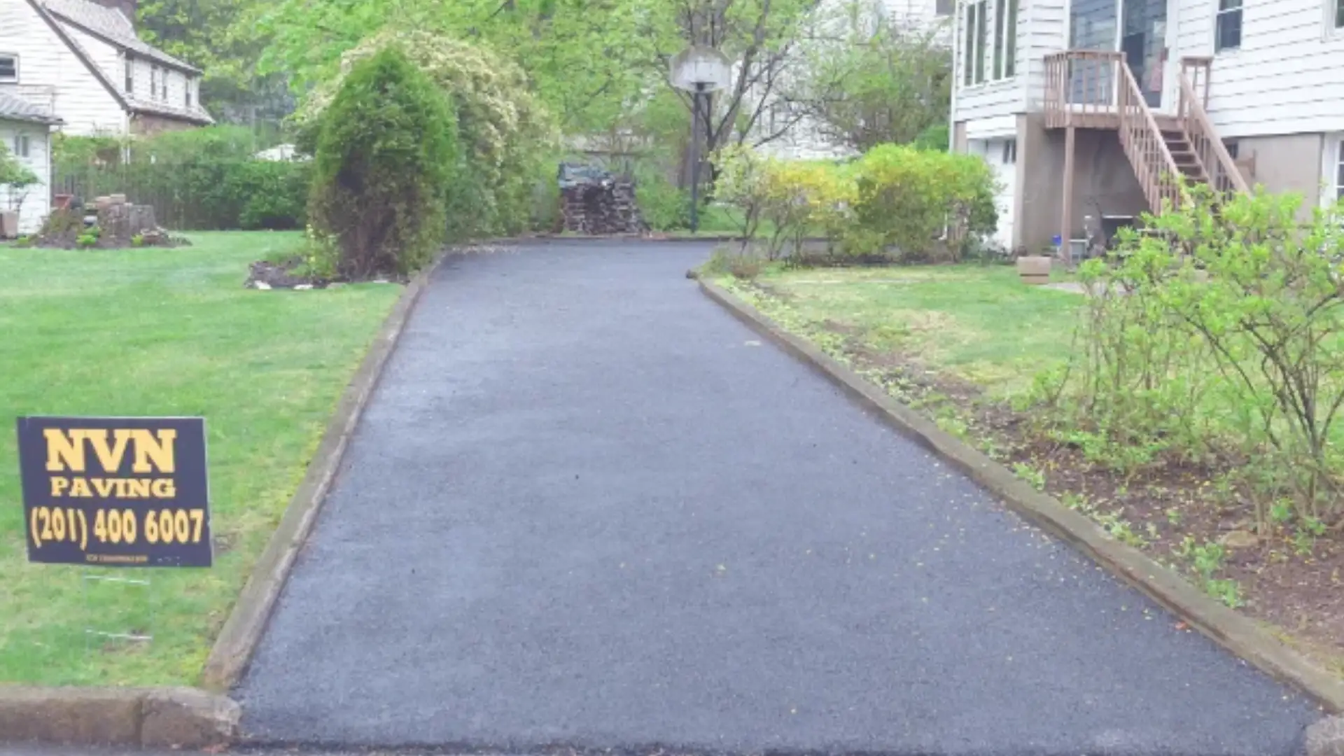 Resurfaced asphalt driveway in Bergen County By NVN Paving